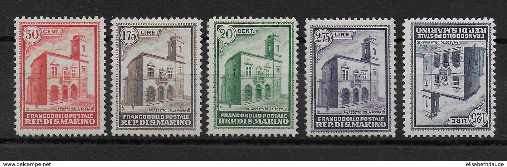 SAN MARINO - 1932 - YVERT N° 159/163 ** MNH (161 * MLH) - COTE = 680 EUR - Unused Stamps