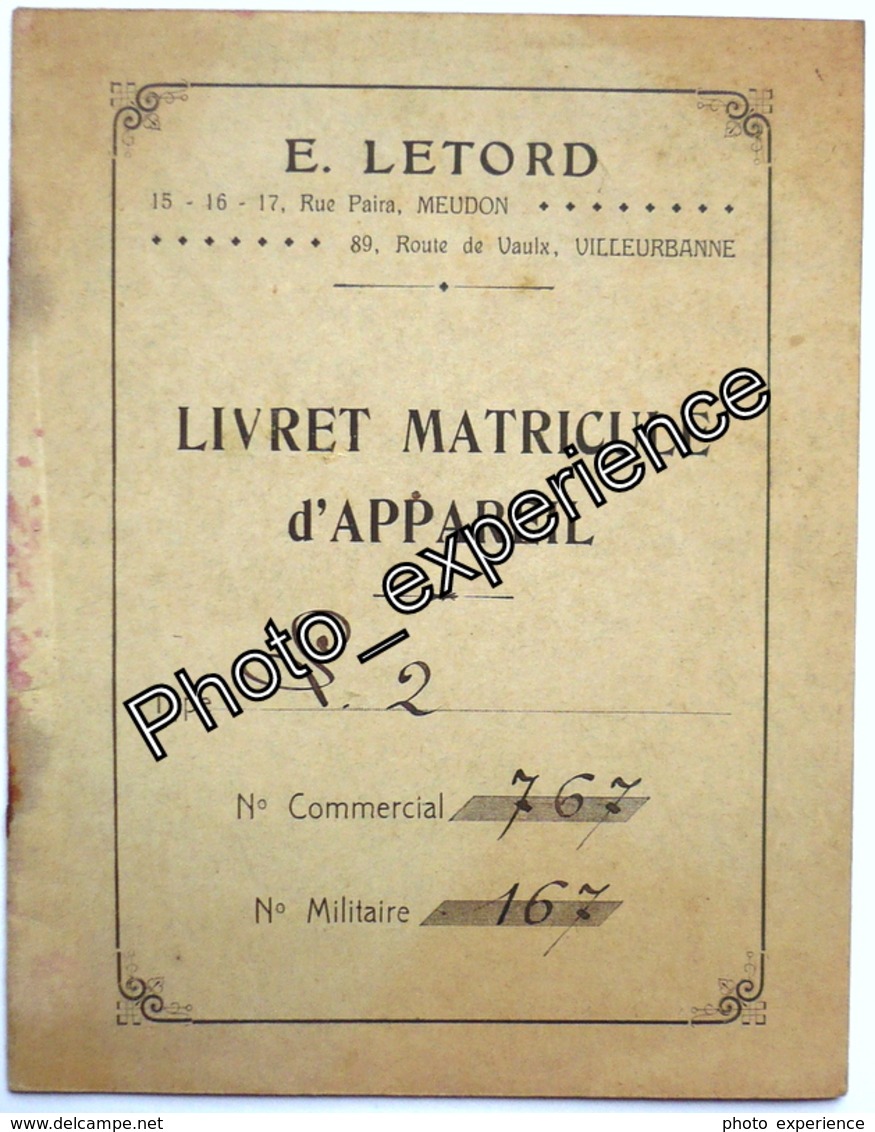 Livret Document Guerre 14-18 Aviation Airplane Military WW1 VILLACOUBLAY Yvelines 78 - Documents