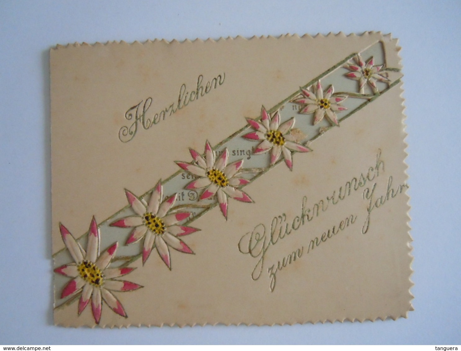 Mignonnette Ajourée Voeux Fleurs Relief Mignonette 11 X 9 Cm - Andere & Zonder Classificatie