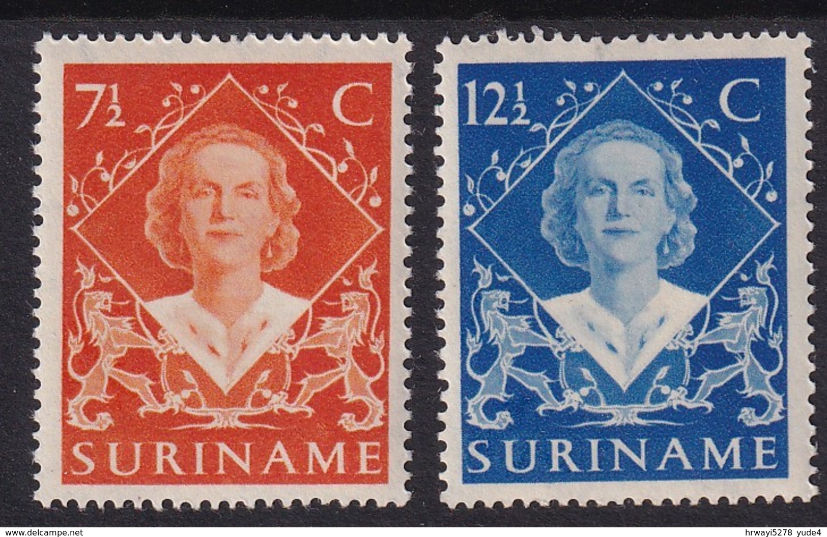 Dutch Surinam 1948, Complete Set Queen, MNH. Cv 7 Euro - Suriname ... - 1975