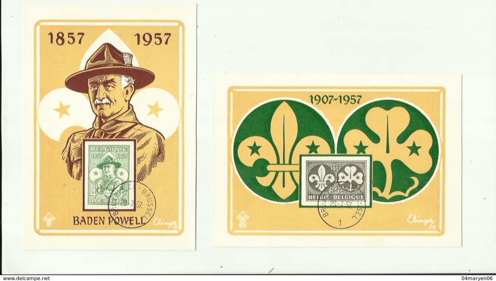 **2  X BADEN  POWELL        **--""1857-1957    "" - Scoutismo