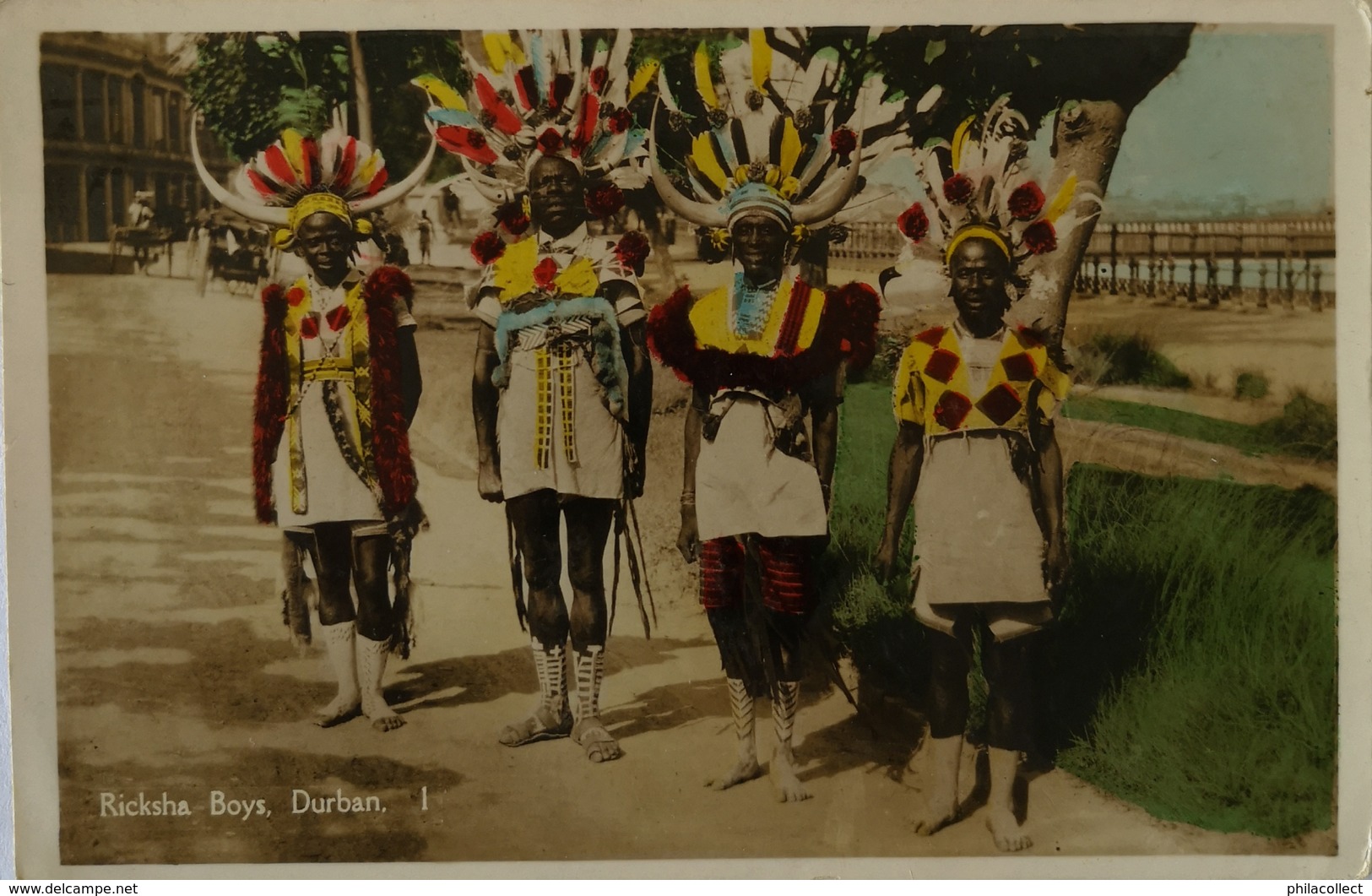 South Africa // Durban // Hand Colored Rickska Boys 1 19?? - Zuid-Afrika