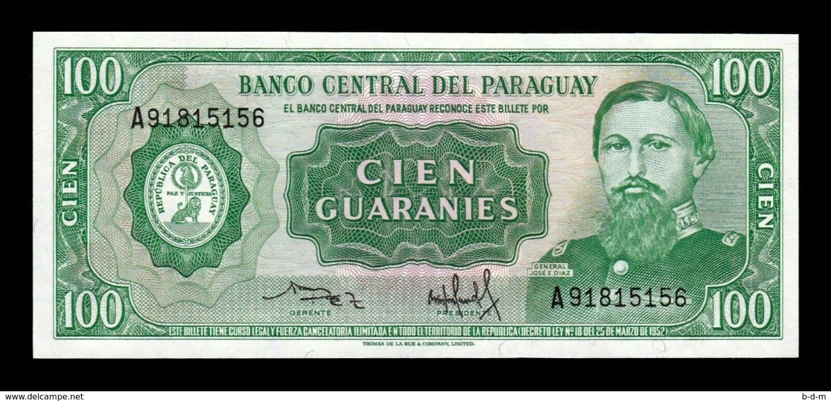 Paraguay Lot Bundle 10 Banknotes 100 Guaraníes L.1952 (1982) Pick 205 Sign 3 UNC - Paraguay