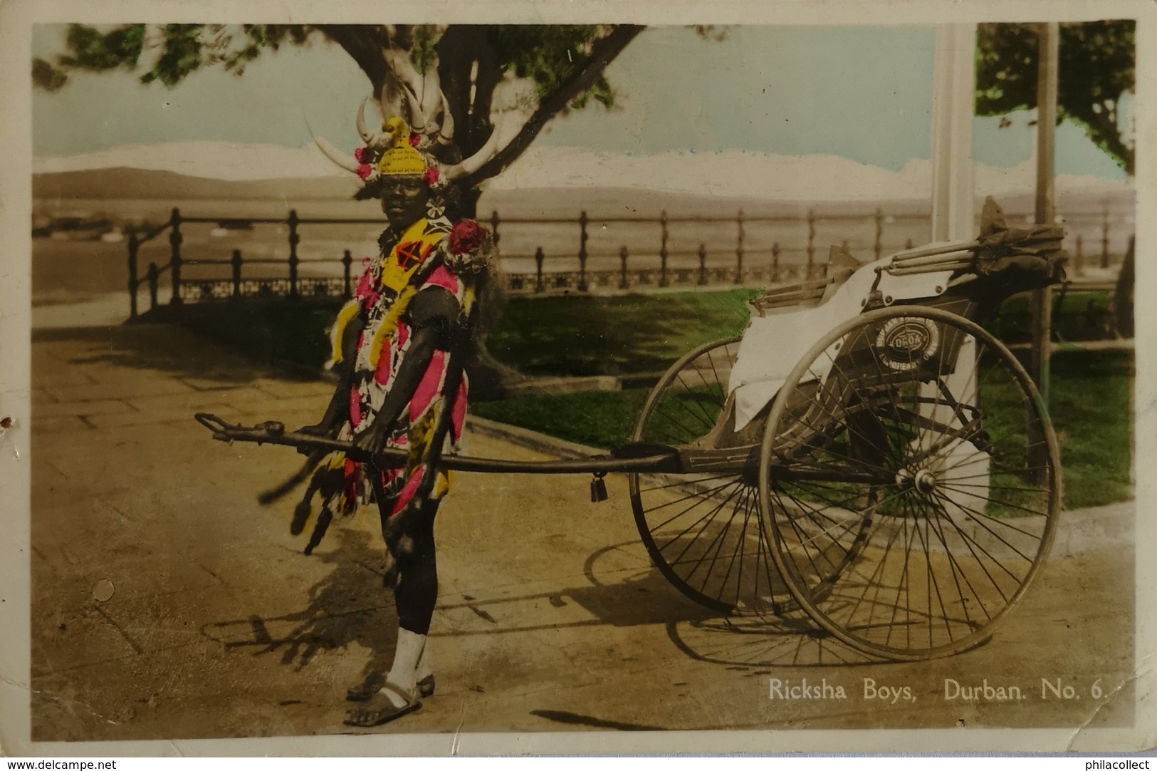 South Africa // Durban // Hand Colored Rickska Boys 6 19?? - Zuid-Afrika