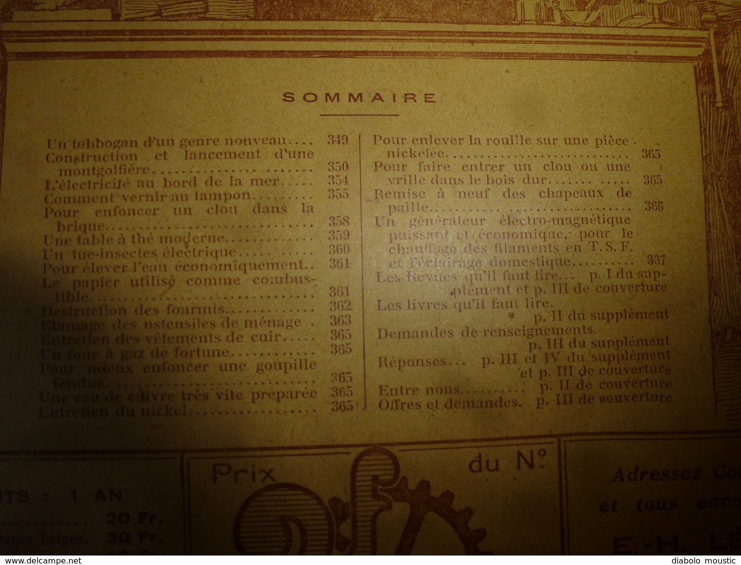 1924 LES TRAVAUX DE L'AMATEUR:Comment Faire(Tobogan,Mongolfière,Verni-tampon,Tue-insectes électrique,Etamage, TSF) ; Etc - Do-it-yourself / Technical