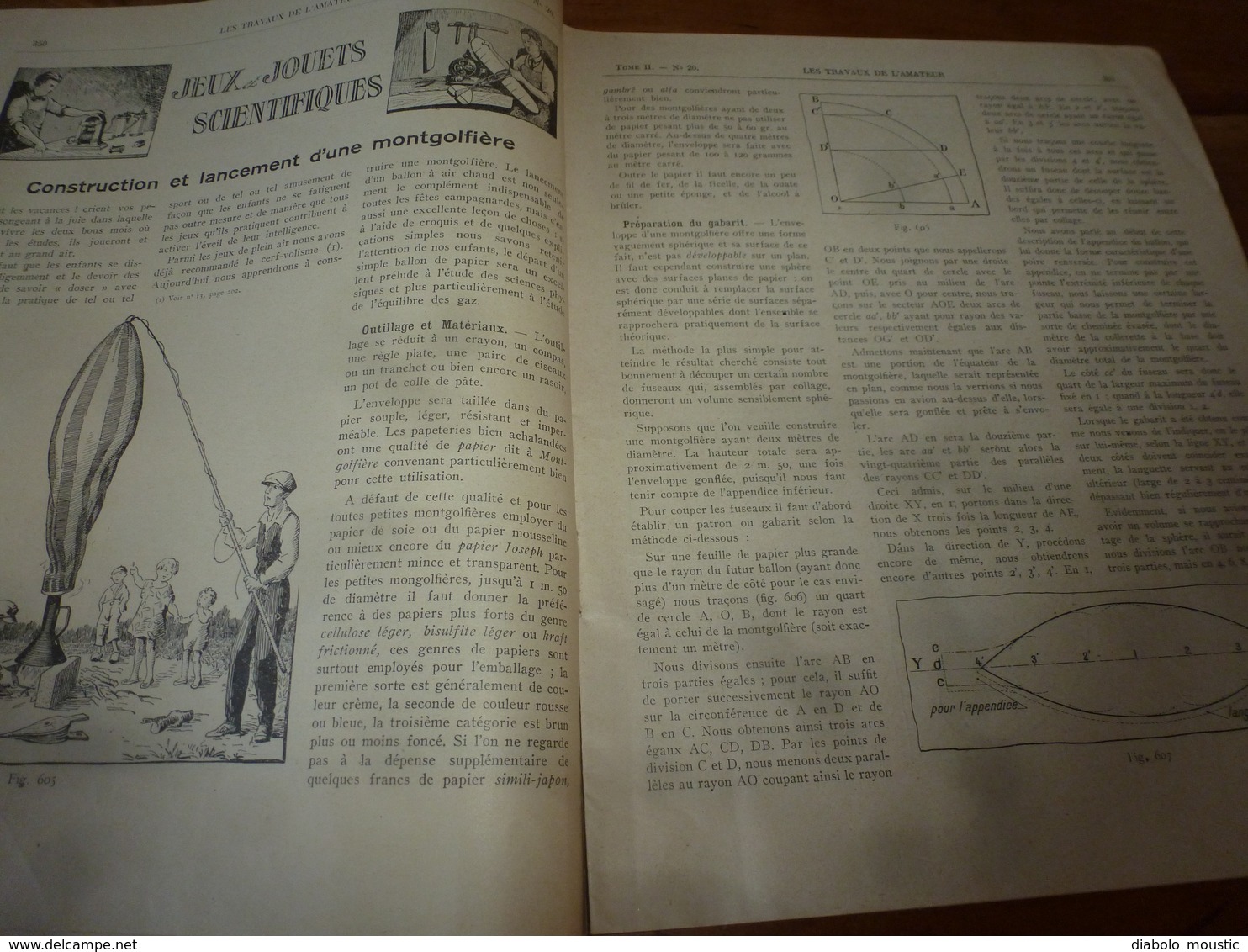 1924 LES TRAVAUX DE L'AMATEUR:Comment Faire(Tobogan,Mongolfière,Verni-tampon,Tue-insectes électrique,Etamage, TSF) ; Etc - Bricolage / Technique