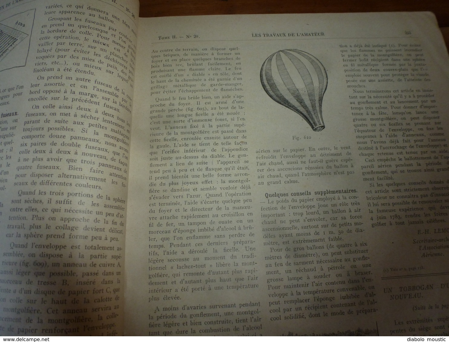 1924 LES TRAVAUX DE L'AMATEUR:Comment Faire(Tobogan,Mongolfière,Verni-tampon,Tue-insectes électrique,Etamage, TSF) ; Etc - Do-it-yourself / Technical