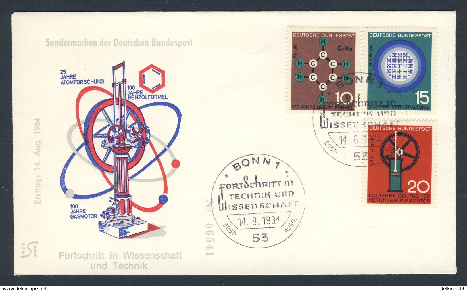 Deutschland Germany 1964 Cover Brief + Mi 440 /2 YT 310 /2  - Fortschritt In Technik, Wissenschaft / Scientific Anniv. - Andere & Zonder Classificatie