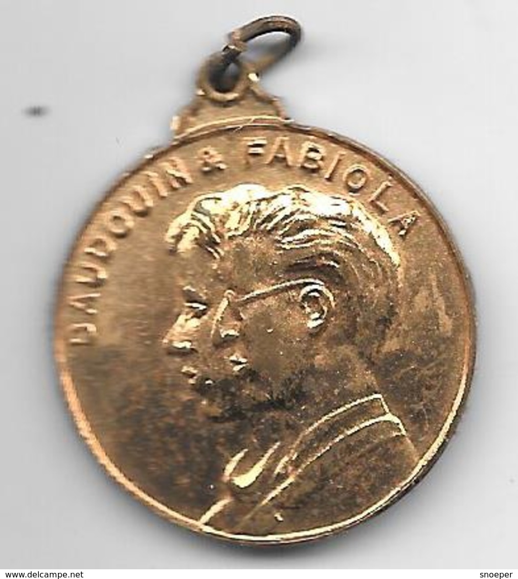 * Medaille Boudouin & Fabiola 155-12-1960 Leve Onze Vorsten - Monarquía / Nobleza