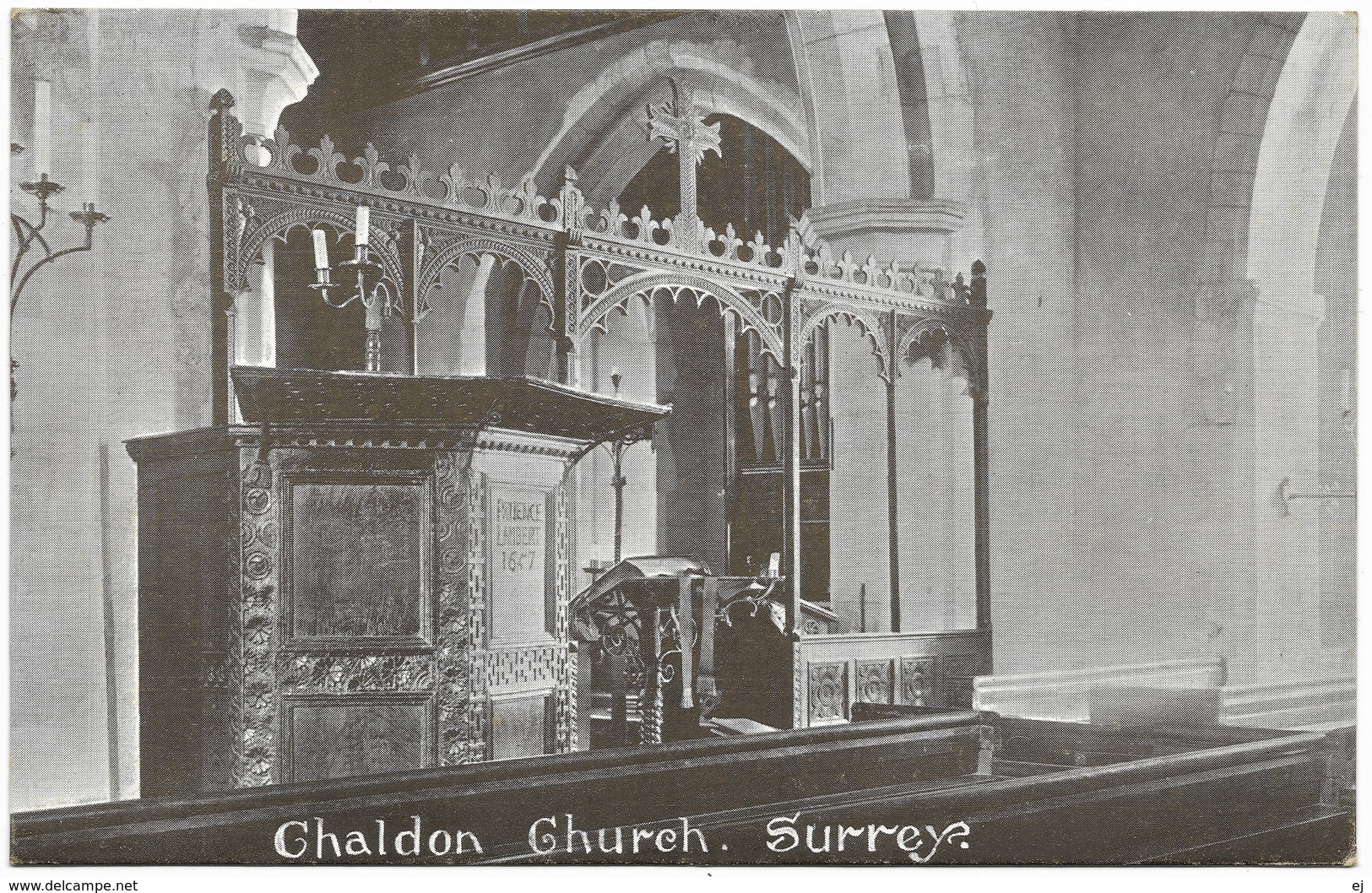 Chaldon Church (interior) Surrey Unused C1907 - Surrey