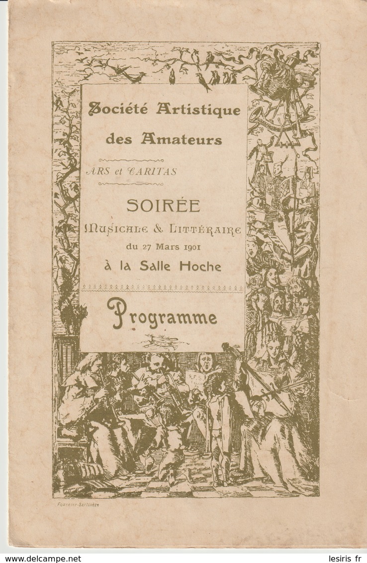 SOCIÉTÉ ARTISTIQUE DES AMATEURS - PARIS - PROGRAMME - SALLE HOCHE - 1901 - SOIRÉE MUSICALE & LITTÉRAIRE - LEGENDE MIANA - Programs