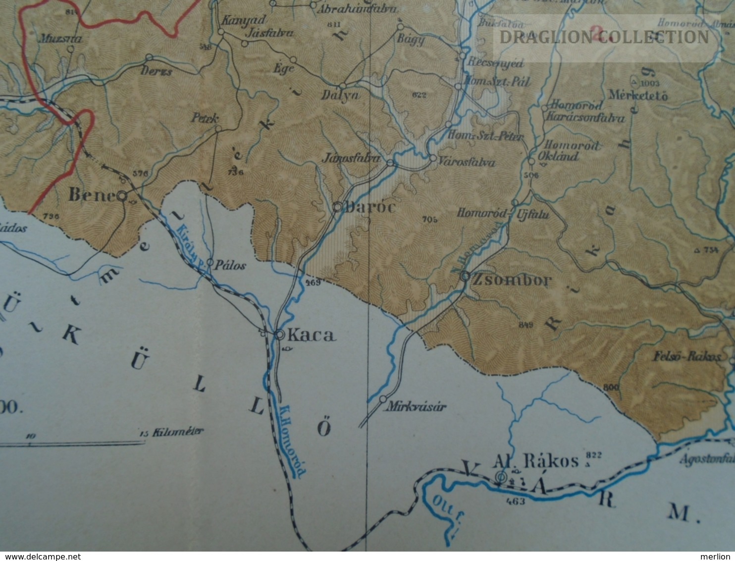 W513.16 Hungary UDVARHELY- Vármegye -Homoród, Zetelaka, Korond Ca 125 Years Old Map For Pallas Lexikon Ca 1890 - Mapas Geográficas