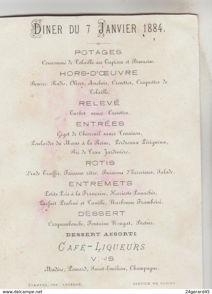 3 MENUS - 12/04/1937 MARIAGE CANTIEN JACQUES DEJEUNER DINER R. MORIN Hotel De L'Etoile, Diner 7/1/1884 Imp. LECESNE ETAM - Menú