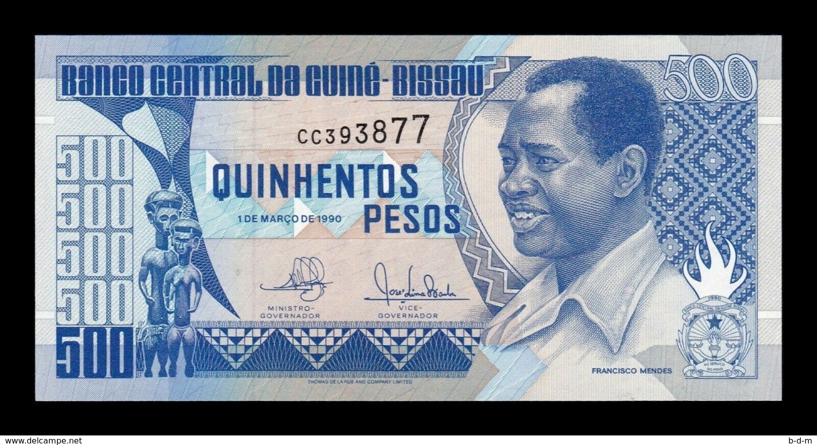 Guinea Bissau Lot Bundle 10 Banknotes 500 Pesos 1990 Pick 12 SC UNC - Guinee-Bissau