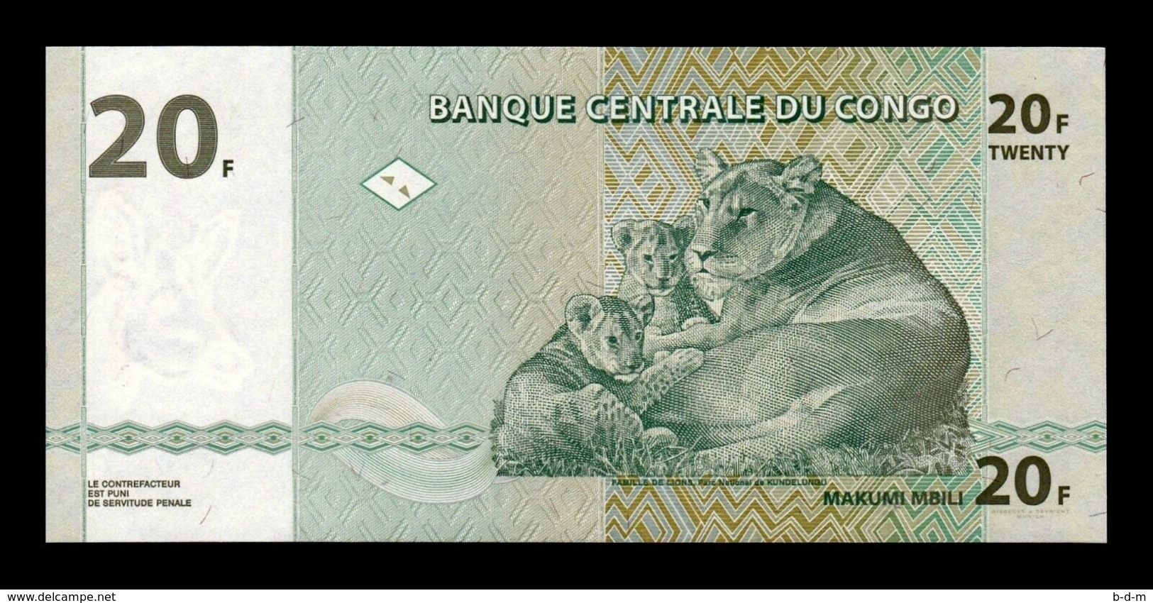 Congo Lot Bundle 10 Banknotes 20 Francs 2003 Pick 94 SC UNC - République Démocratique Du Congo & Zaïre