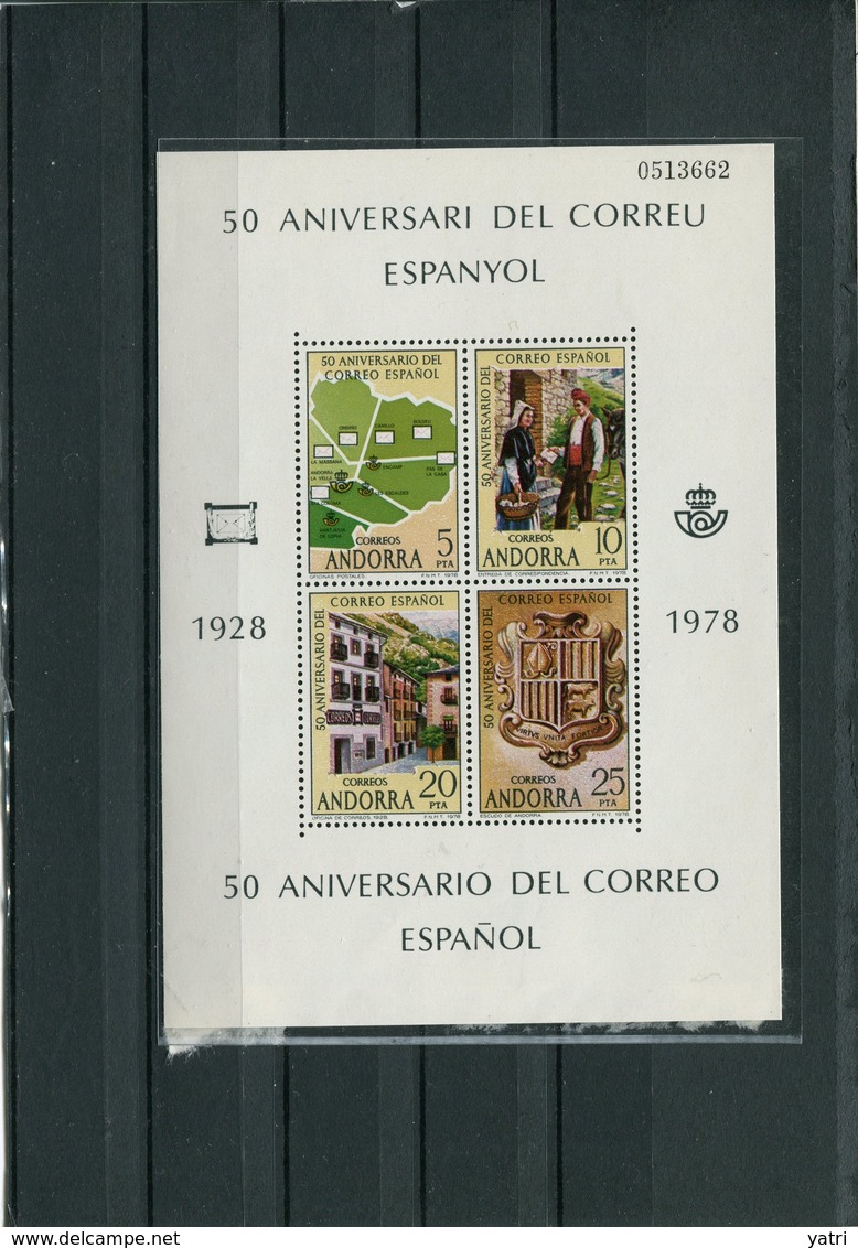 Andorra Spagnola - 1978 - Annata Completa / Complete Year Set ** MNH / VF - Nuovi