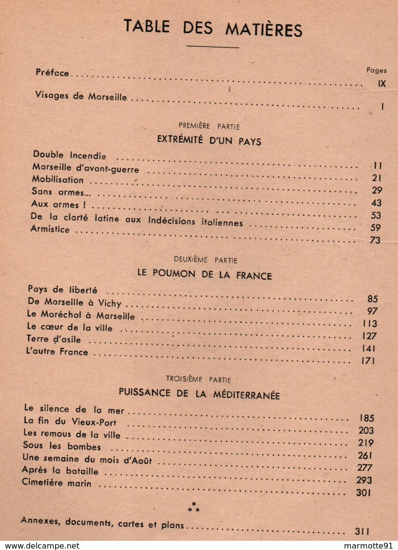 MARSEILLE DANS LA TOURMENTE 1939 1944 GUERRE OCCUPATION LIBERATION - 1939-45