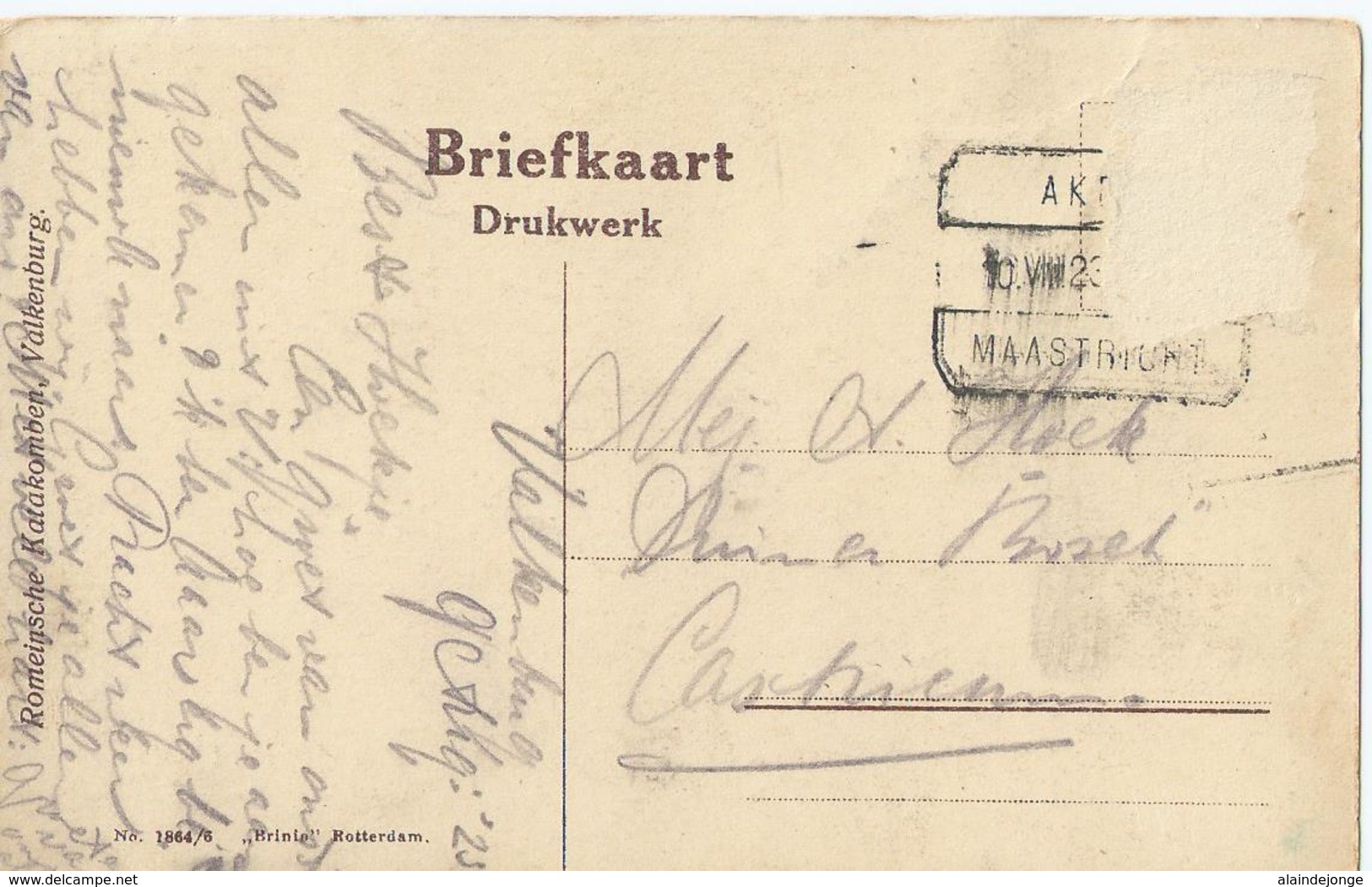 Valkenburg - Romeinsche Katakomben - De Begraafplaats Der Flaviërs - Nr 1864/6 " Brinio " Rotterdam - 1923 - Valkenburg