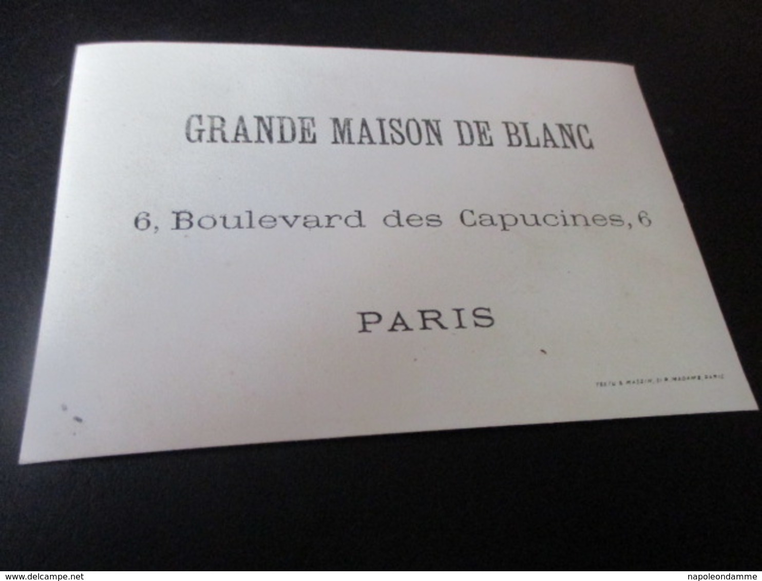 Chromo, Grand Maison De Blanc, Boulevard Des Caupcines, Paris - Autres & Non Classés