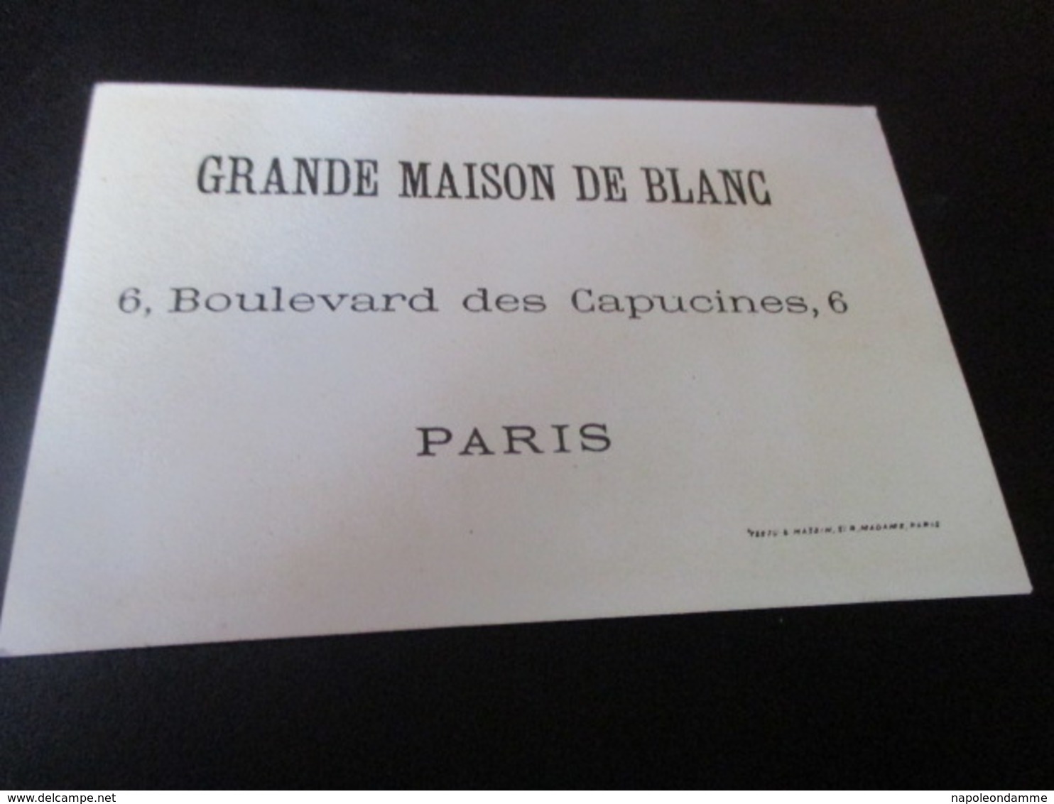 Chromo, Grand Maison De Blanc, Boulevard Des Caupcines, Paris - Autres & Non Classés