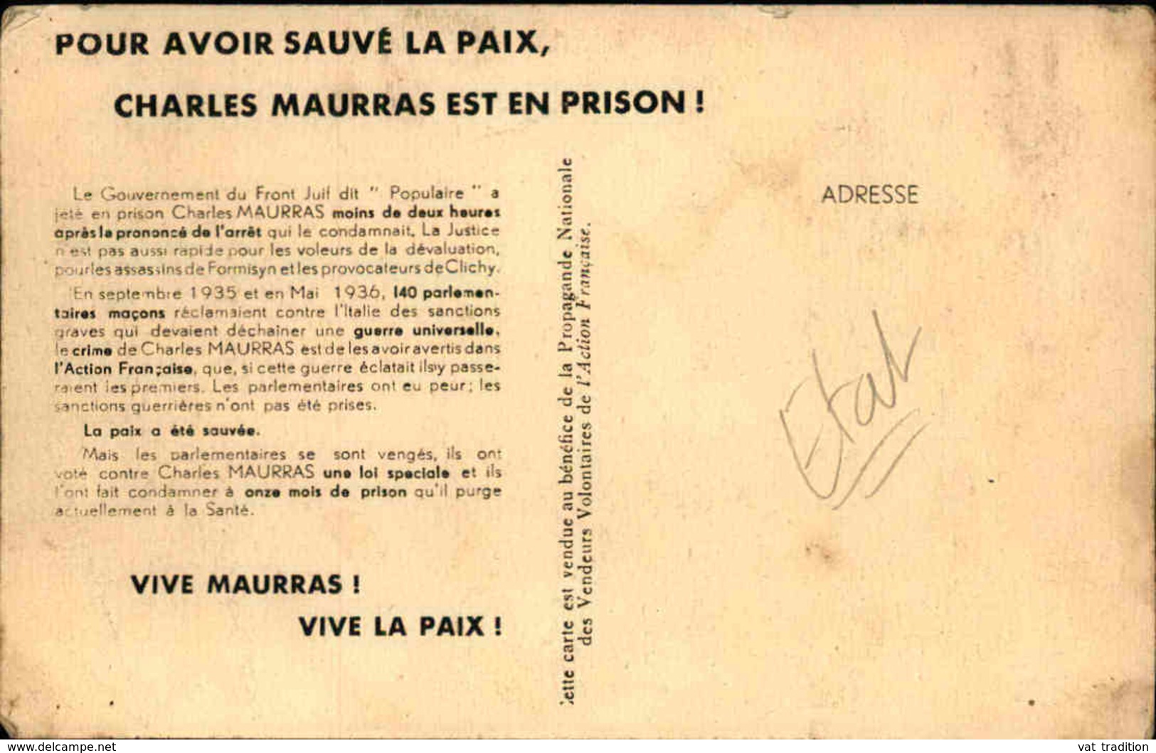 POLITIQUE - Carte Postale - Charles Maurras  - L 29845 - Personnages