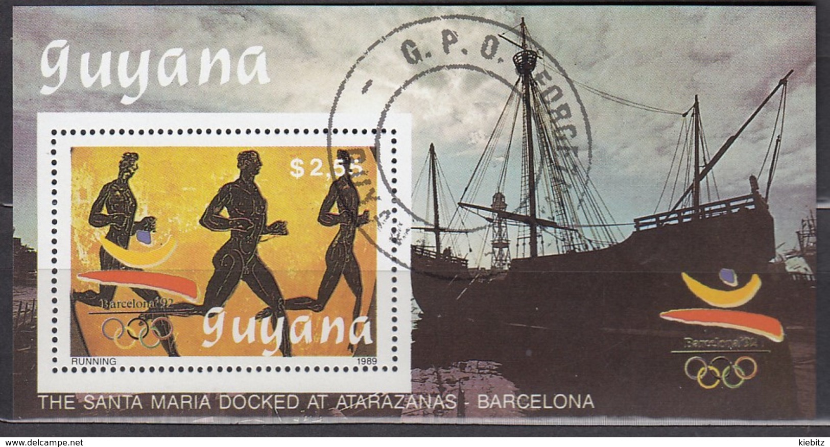 1992 BARCELONA - Guyana - MiNr: 3068  Block 69  Used - Sommer 1992: Barcelone