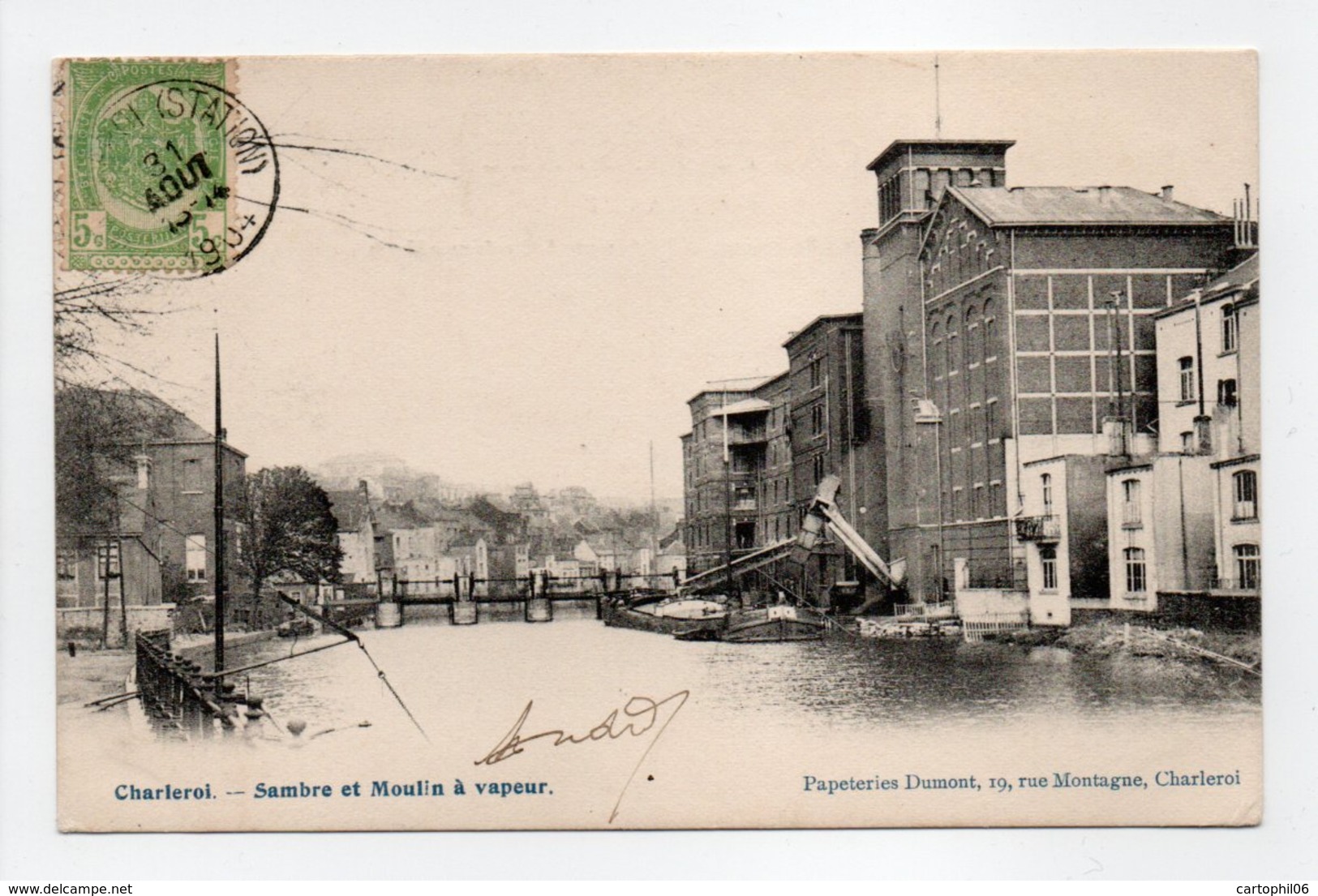 - CPA CHARLEROI (Belgique) - Sambre Et Moulin à Vapeur 1904 - Edition Papeteries Dumont - - Charleroi