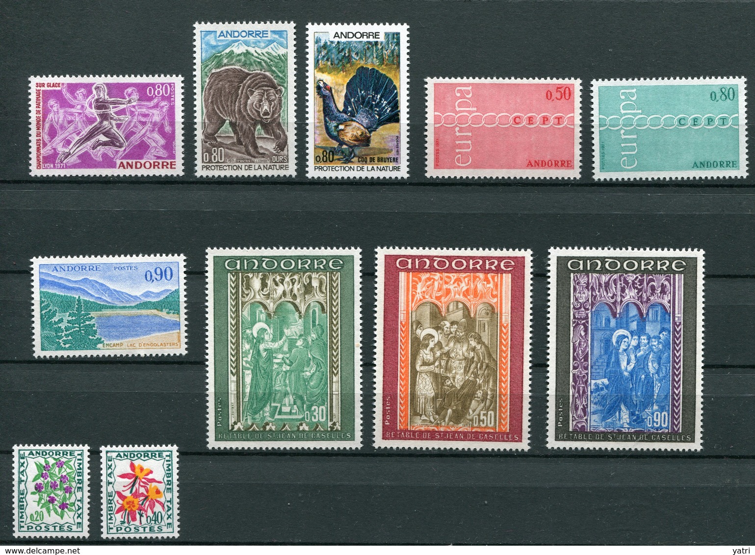 Andorra Francese - 1971 - Annata Completa (con Timbre-taxe) / Complete Year Set ** MNH / VF - Annate Complete