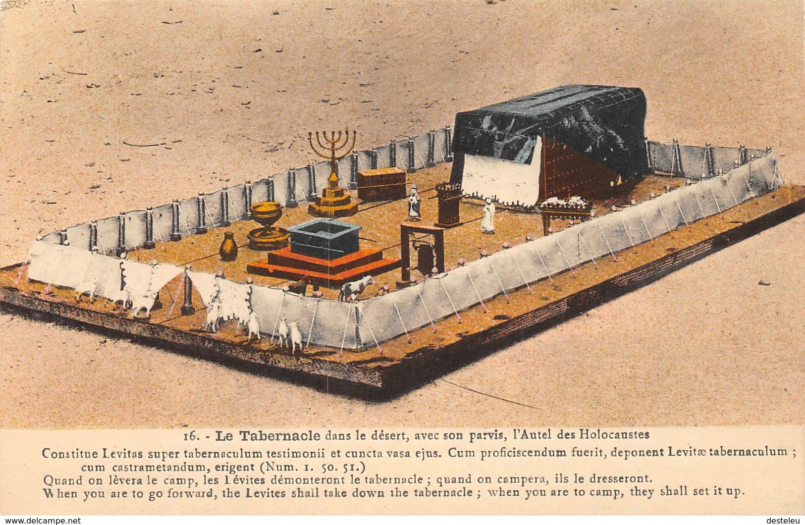 16 Le Tabernacle Dans Le Désert , Avec Son Parvis , L'Autel Des Holocaustes JUDAICA - Israël