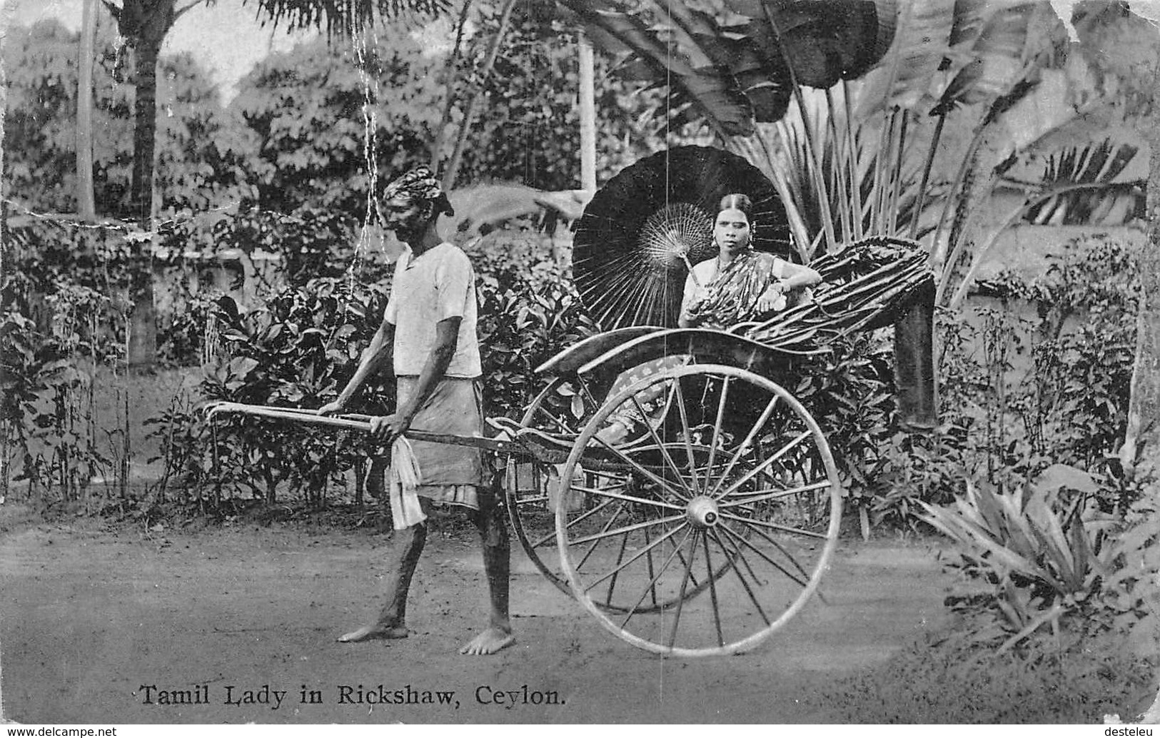 Tamil Lady In Rickshaw Ceylon SRI-LANKA - Sri Lanka (Ceylon)