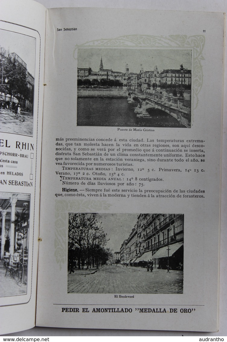 rare guia ilustrada para el viajero en San Sebastian 1911 beau guide illustré de 145 pages San Sébastien Hotchkiss