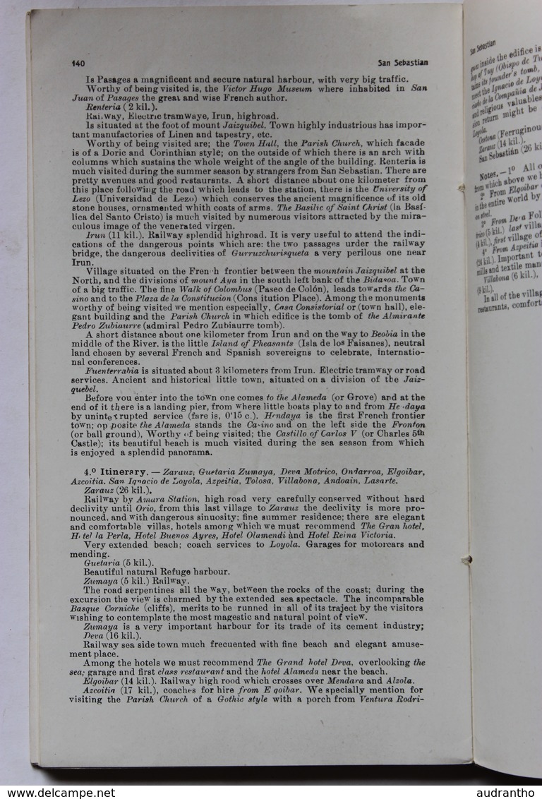 rare guia ilustrada para el viajero en San Sebastian 1911 beau guide illustré de 145 pages San Sébastien Hotchkiss