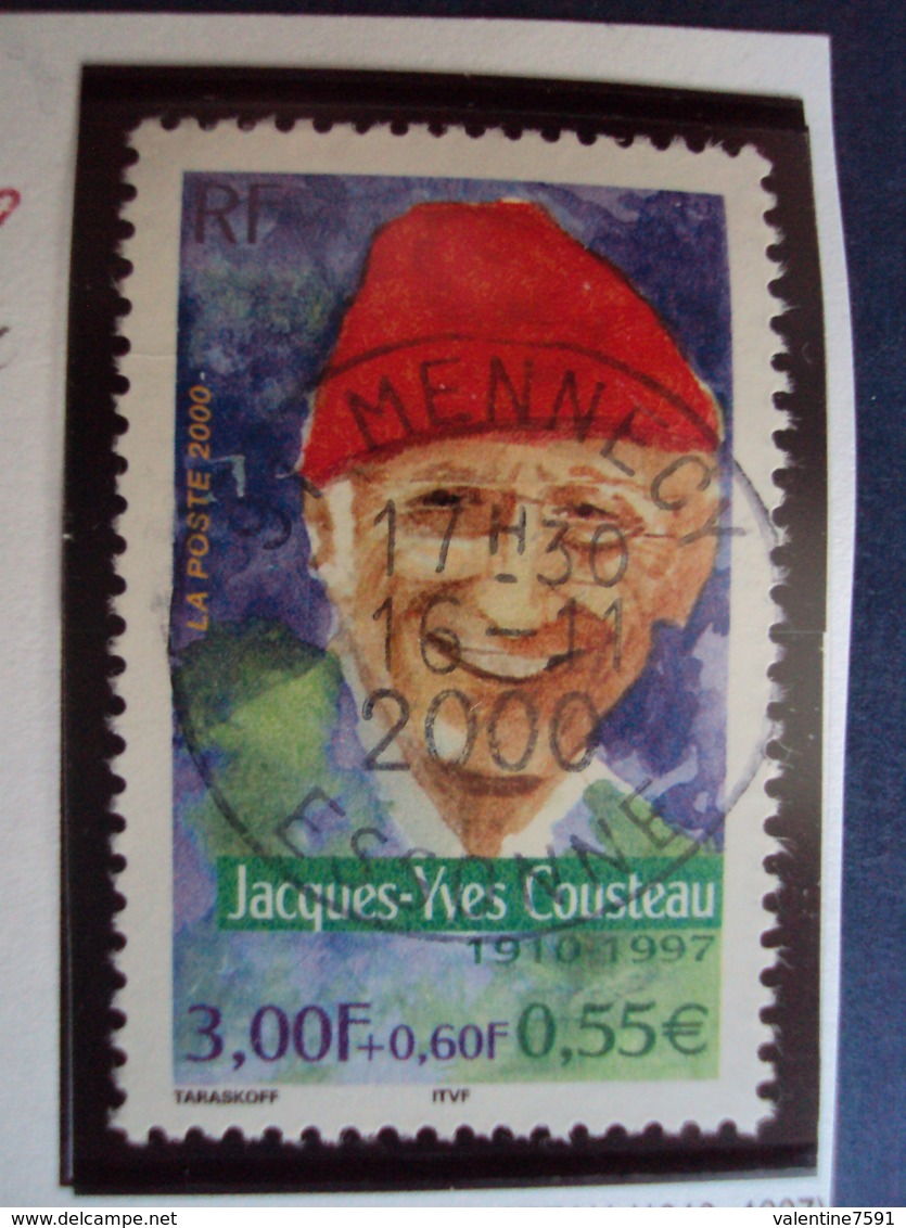2000-2009   Timbre  Oblitéré N° 3346     " Jacques Yves Cousteau     "     1 Euro - Oblitérés