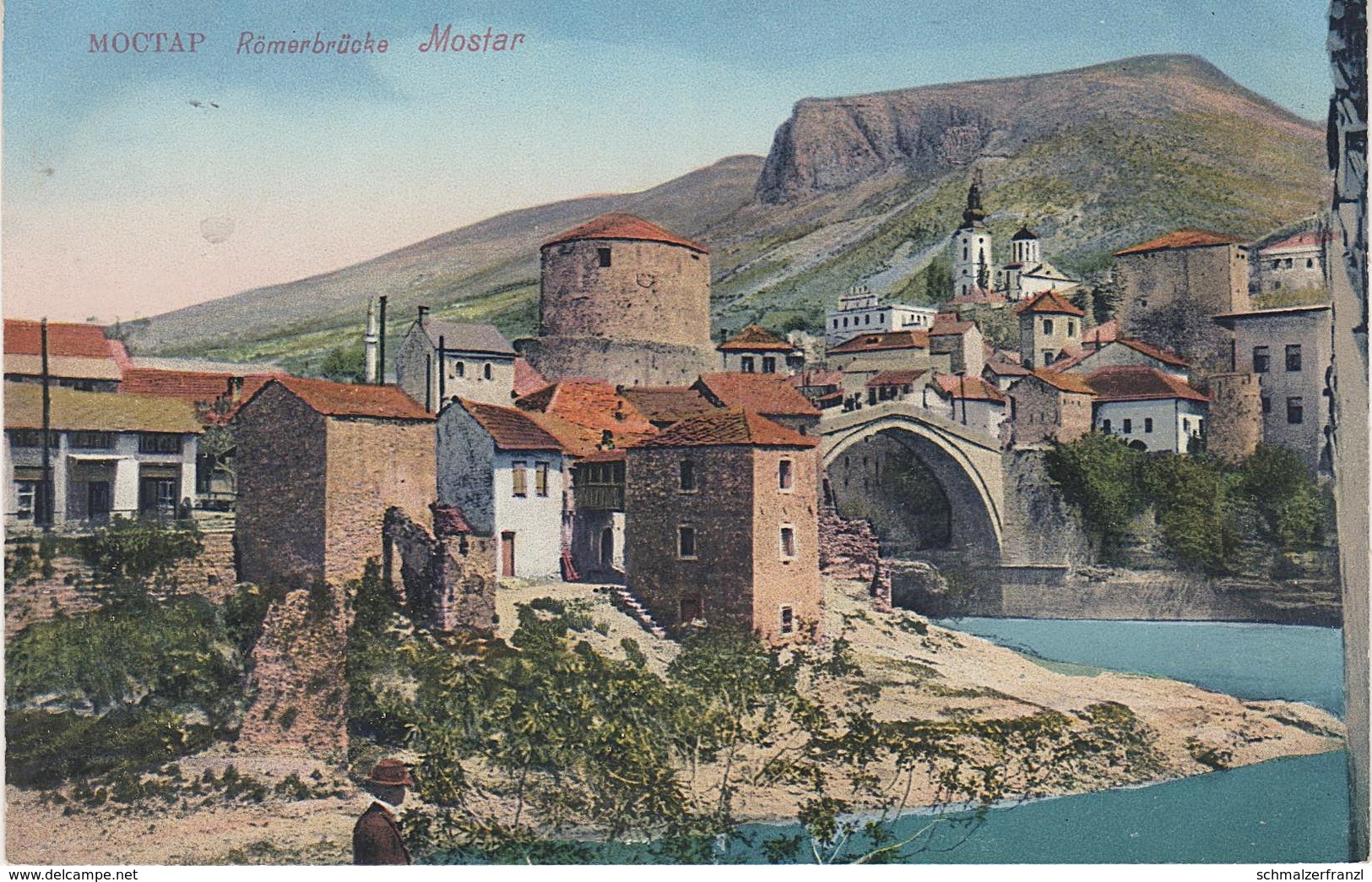 AK Mostar Мостар Römerbrücke Brücke мост Most црква Bosnien Herzegowina Bosna Bosnie Bosnia Hercegovina Herzegovine - Bosnien-Herzegowina