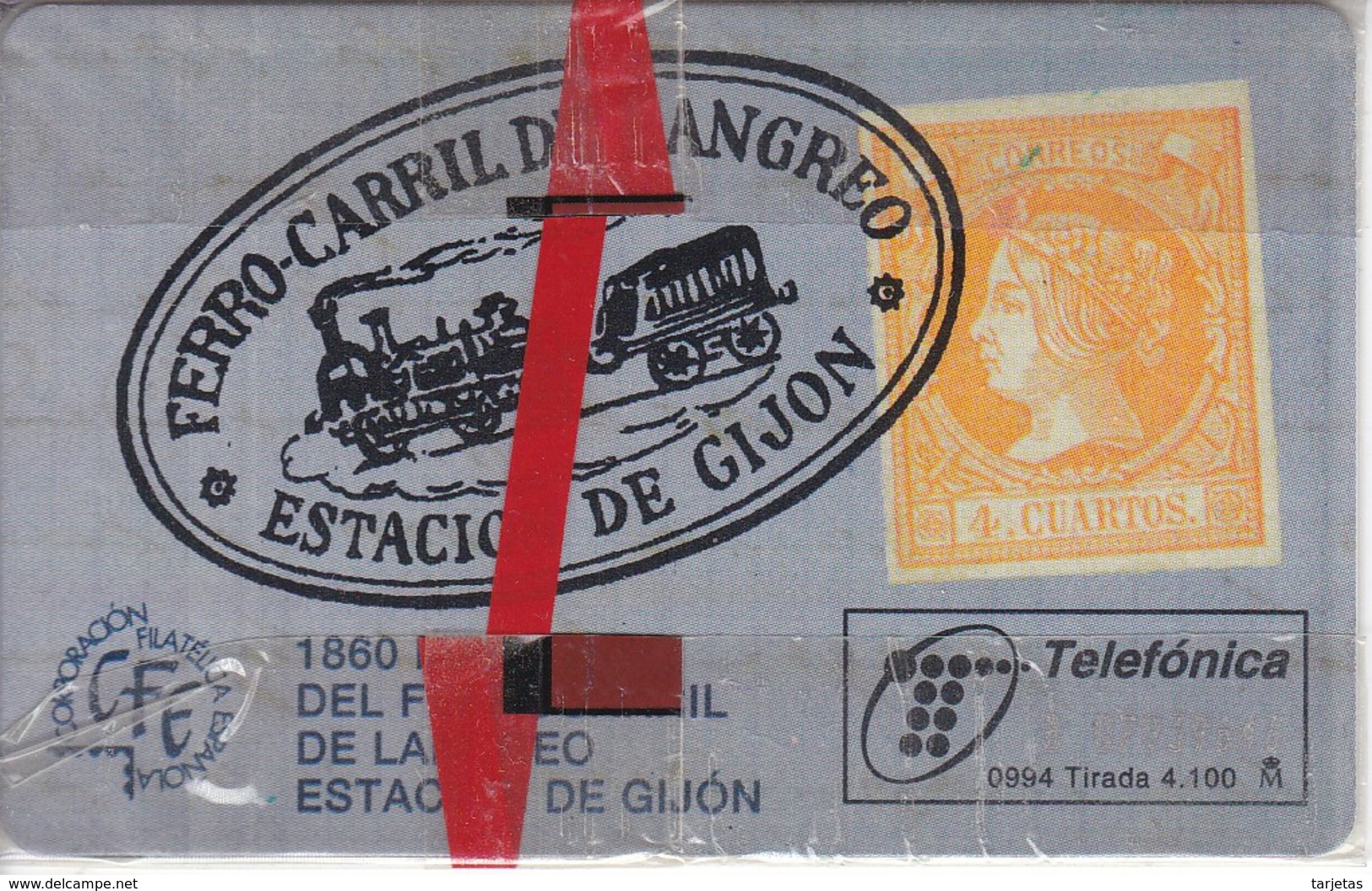 TARJETA DE ESPAÑA DE CERTAMEN FILATELICO DE TIRADA 4100  NUEVA-MINT (SELLO-STAMP)(TRAIN-TREN-ZUG) - Stamps & Coins