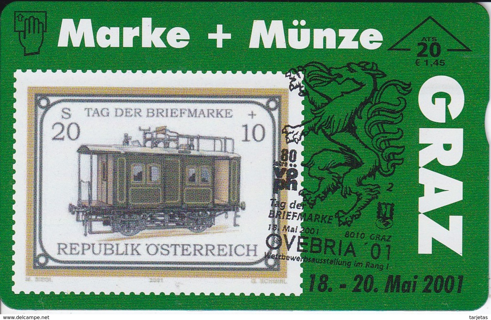 F-577 TARJETA DE AUSTRIA DE UN TREN TIRADA 565   SELLO-STAMP  (TRAIN-ZUG) - Trenes