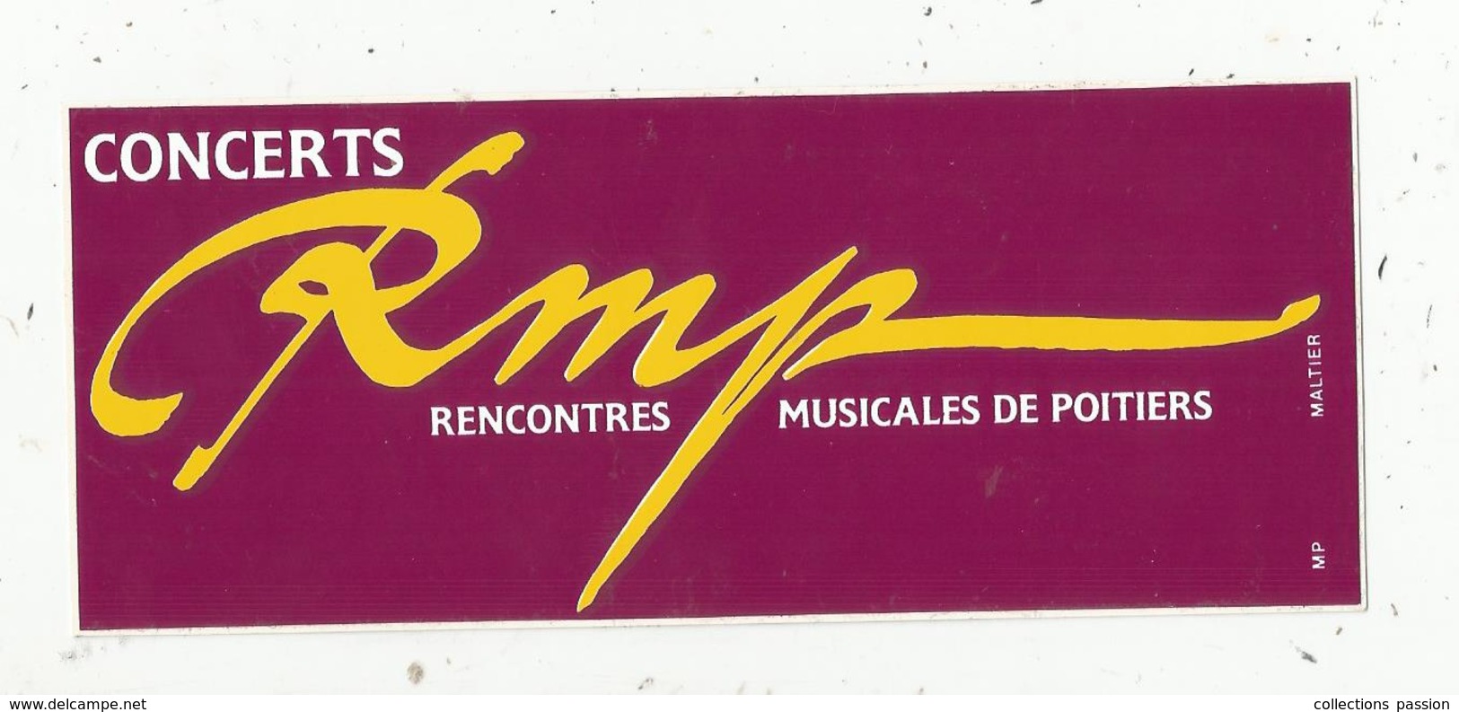 Autocollant ,  Concerts , Rencontres Musicales De POITIERS ,  RMP - Stickers