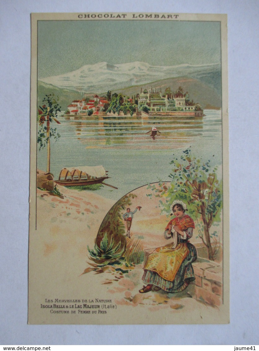 CHOCOLAT LOMBARD    -  ISOLA BELLA  &  LAC MAJEUR    ( ITALIE  )           TTB - Publicité