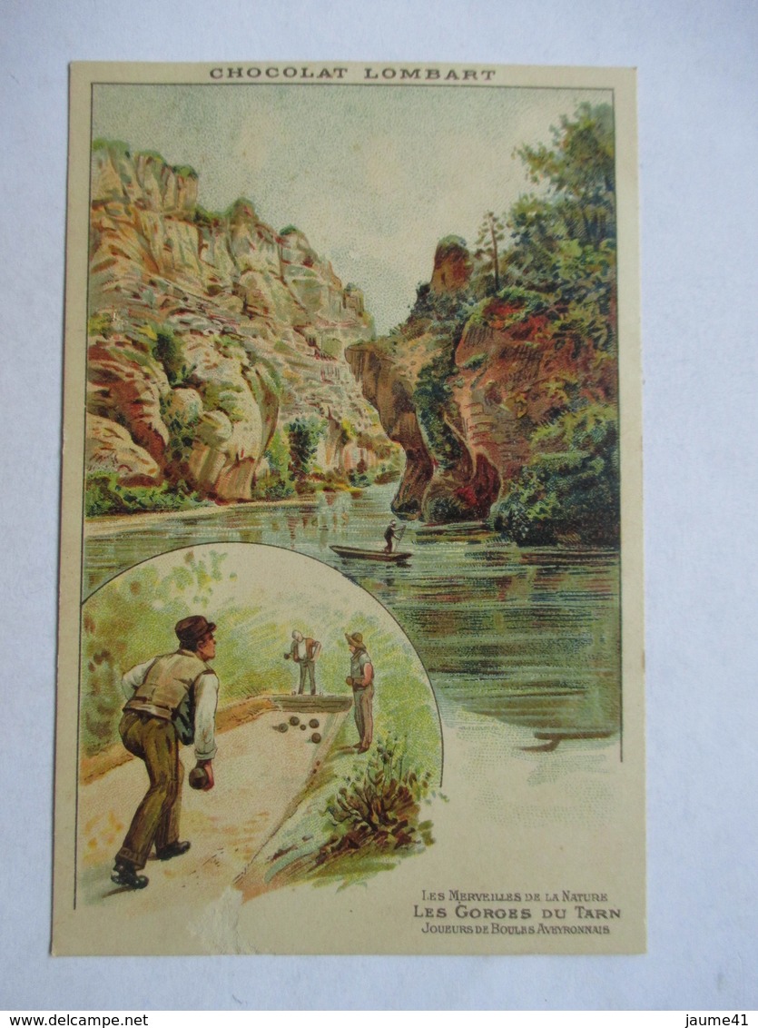 CHOCOLAT LOMBARD    - LES GORGES DU TARN    -  JOUEURS DE BOULES         TTB - Publicité