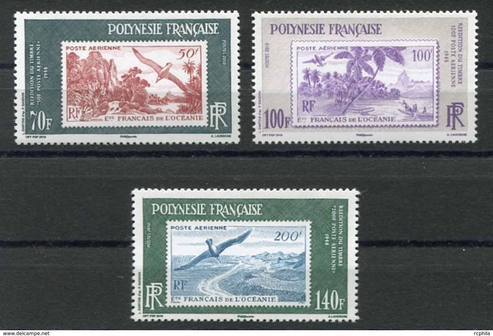 RC 12692 POLYNÉSIE N° 931 / 933 RÉEDITION POSTE AÉRIENNE NEUF ** - Unused Stamps