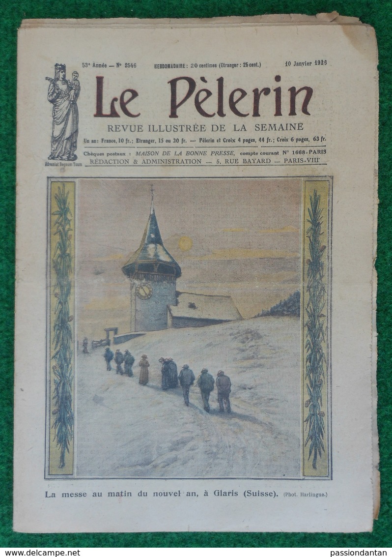 Revue Illustrée Le Pèlerin - N° 2546 - 10 Janvier 1926 - À Glaris, En Suisse, La Messe Au Matin Du Nouvel An - Autres & Non Classés