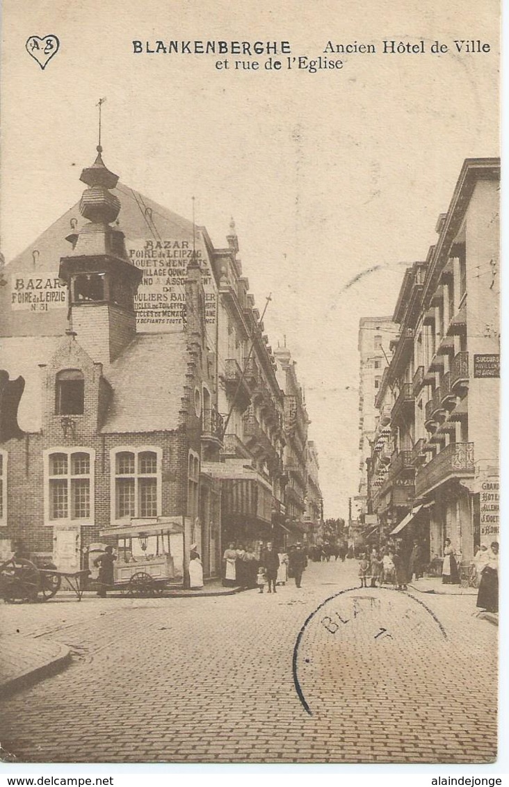 Blankenberge - Blankenberghe - Ancien Hôtel De Ville Et Rue De L'Eglise - 1911 - Blankenberge