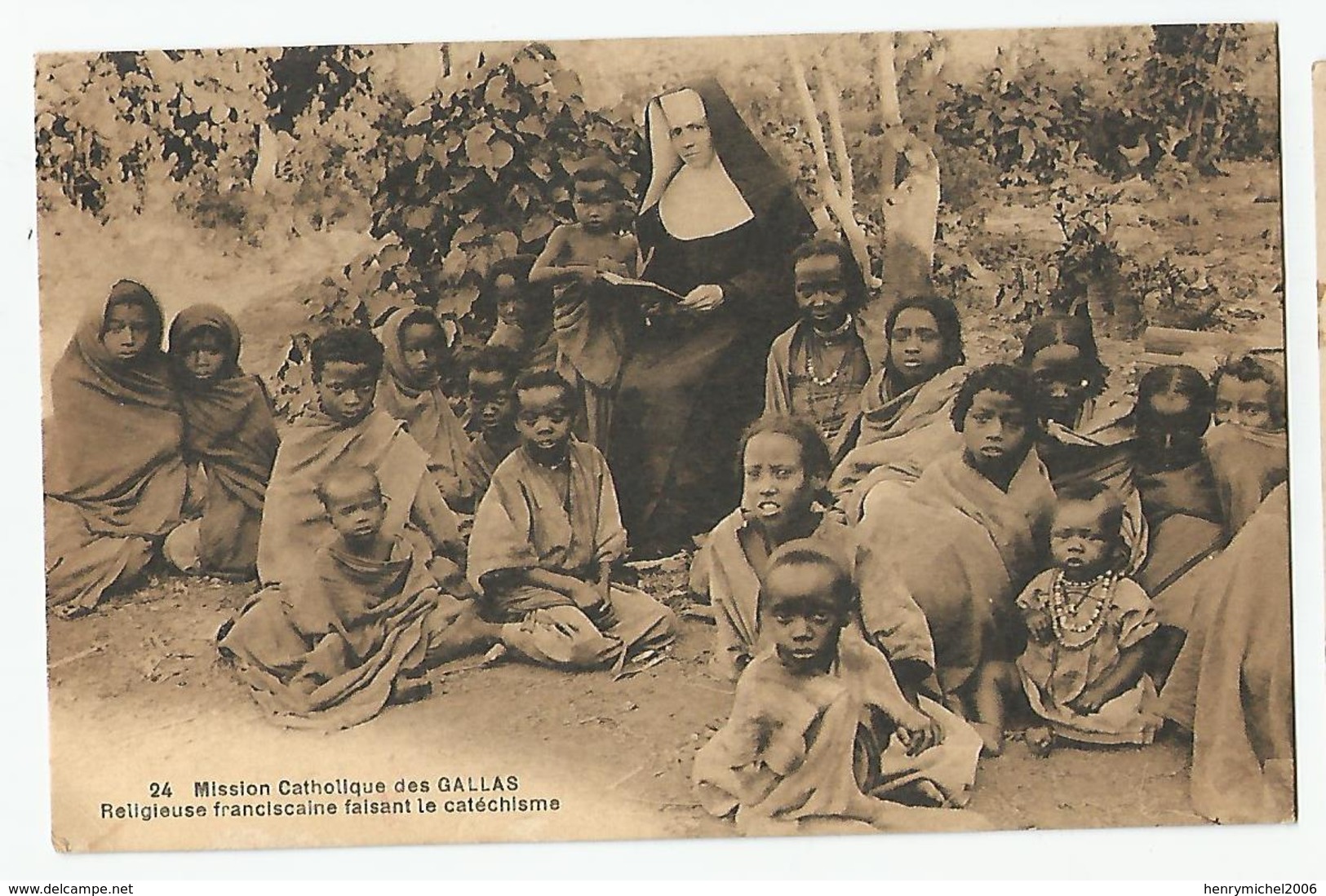 éthiopie Harar 1929 Mission Catholique Des Gallas Religieuse Franciscaine Cachet Dos Ed St Lazare Dirré Daoué - Ethiopie