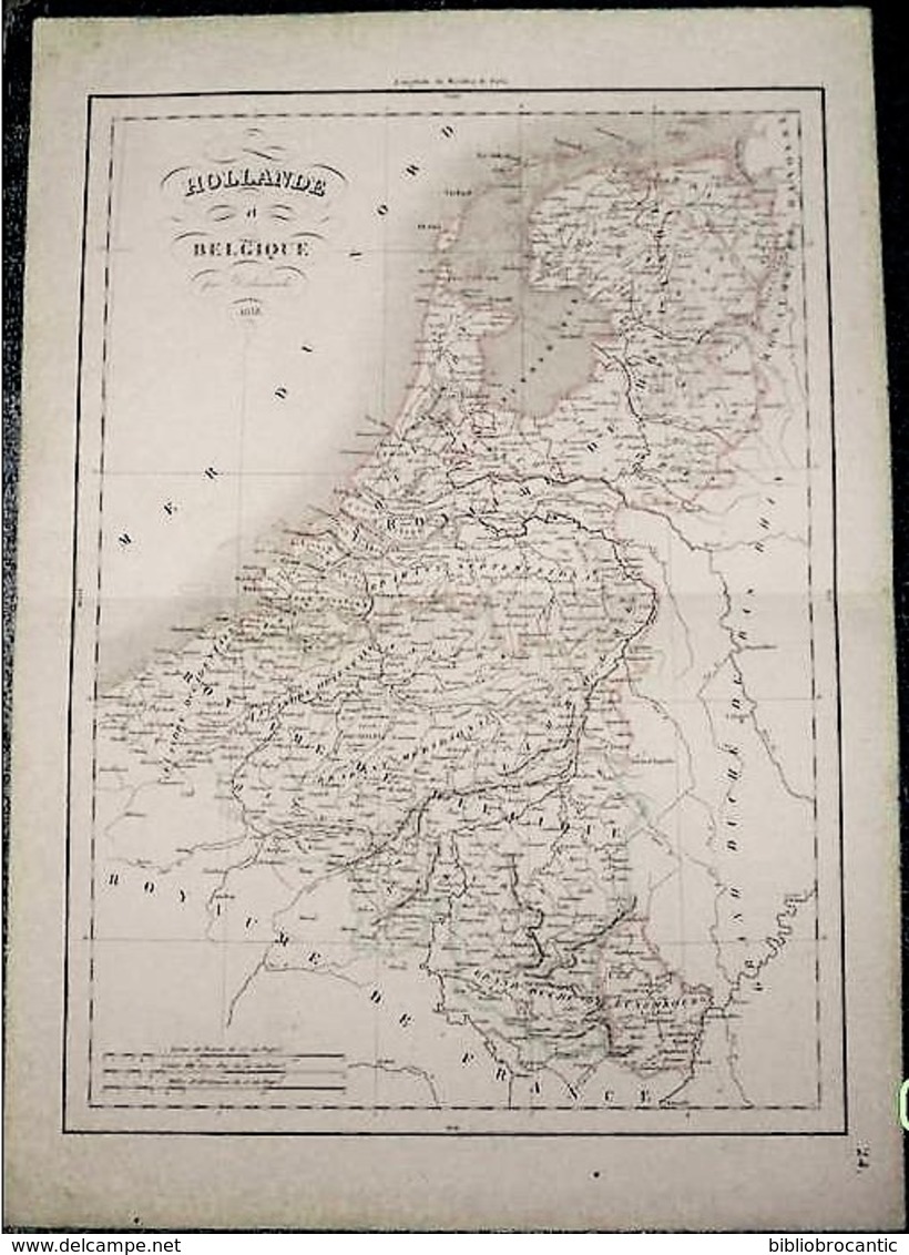 CARTE DE LA BELGIQUE ET HOLLANDE En 1838 Par LAMARCHE - FORMAT 330mm X 470mm - Cartes Géographiques