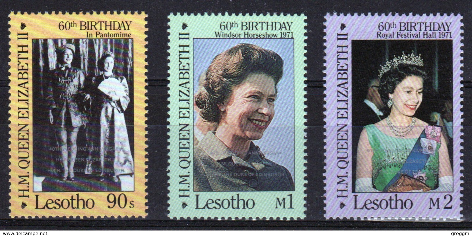 Lesotho 1988 Set Of Stamps To Celebrate The 60th Birthday Of Queen Elizabeth - Lesotho (1966-...)
