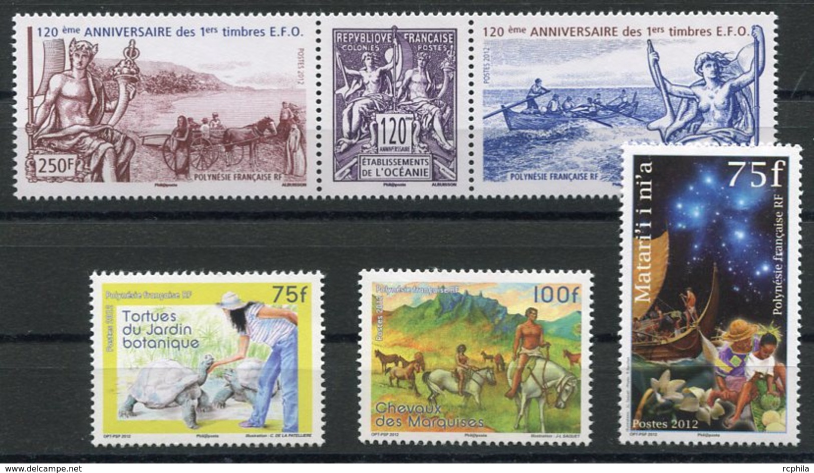 RC 12719 POLYNÉSIE N° 1007 / 1011 TIMBRES ÉMIS EN 2012 NEUF ** - Ungebraucht