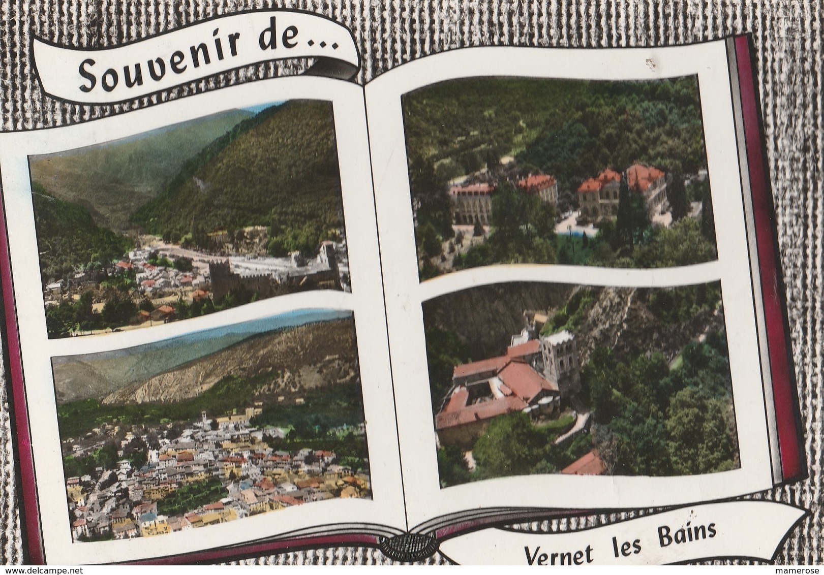 VERNET-LES-BAINS (66). Souvenir De ... Forme Livre 4 Vues: Vue Générale,Casteil, Hôtel Du Portugal - Autres & Non Classés