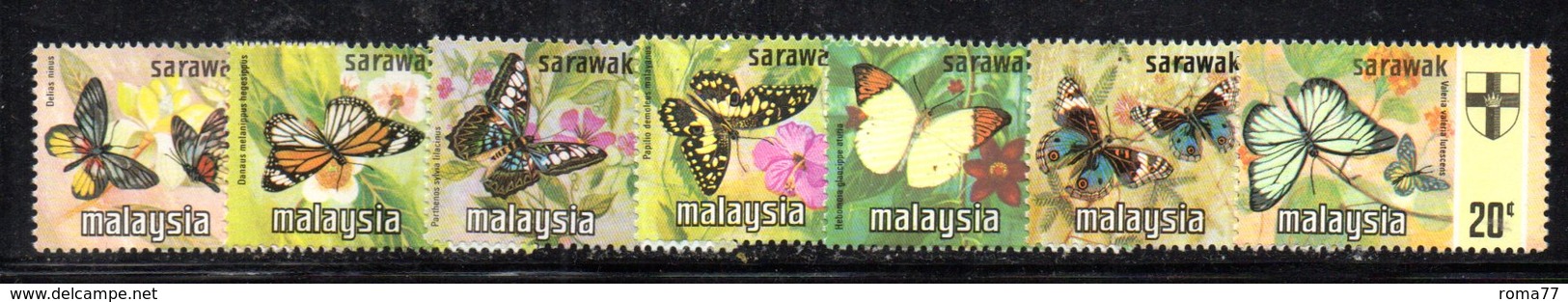 APR1154 - MALAYA 1971 ,  Serie Ordinaria FARFALLE PAPILLON  ***  MNH . SARAWAK - Sarawak (...-1963)