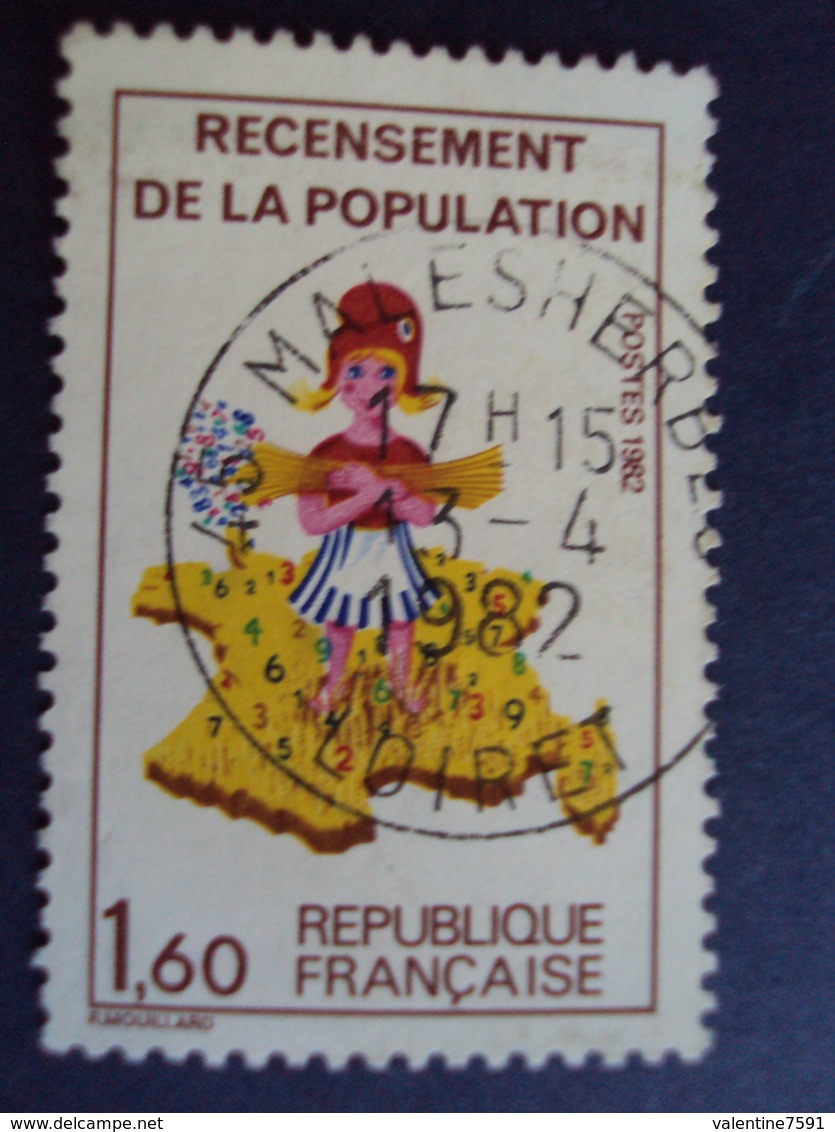 2000-2009   Timbre  Oblitéré N°   2202   " Recensement Population    " Couleur "8 Decalé"    0.50  - Photo 4 - Used Stamps