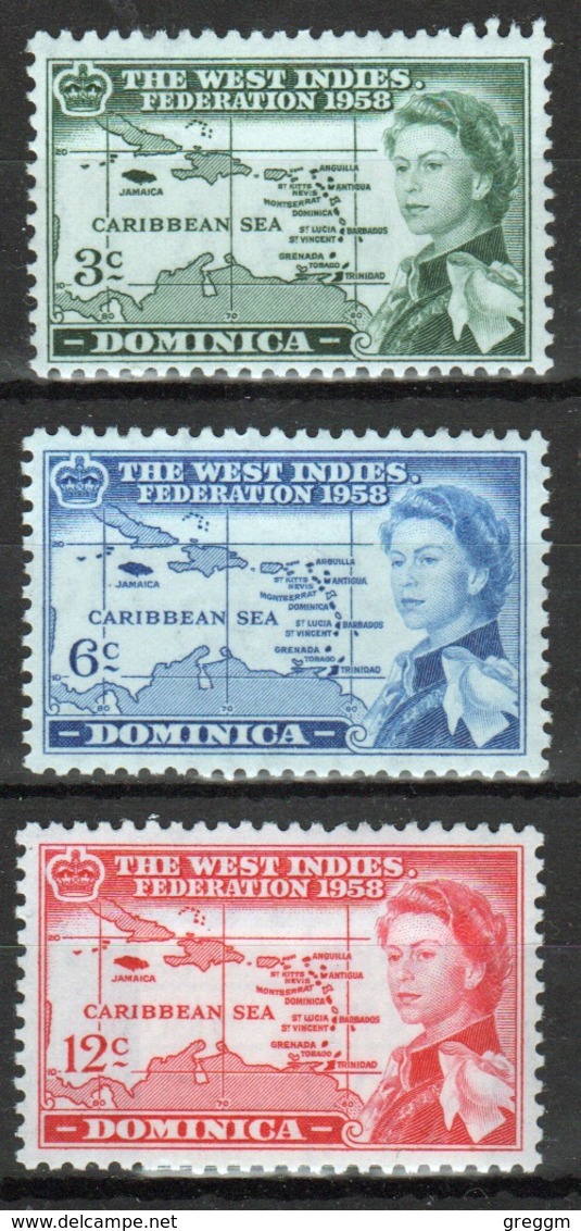 Dominica Set Of Stamps To Celebrate West Indies Federation 1958. - Dominica (...-1978)